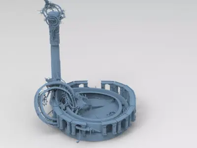 Final fantasy Inspired clock tower island  3D model