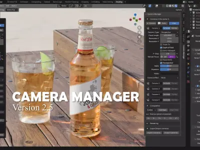 Camera Manager addon for Blender 3D model