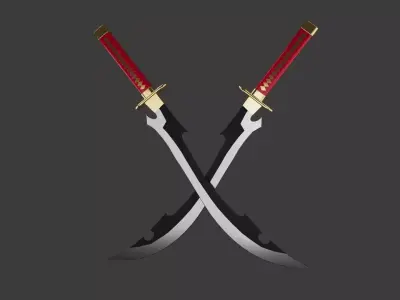  Katen Kyokotsu sword model from bleach Low-poly 3D model