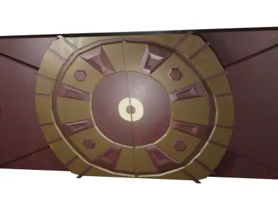 Door sci fi Stylized Low-poly 3D model