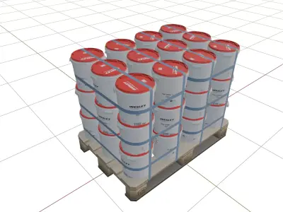 Industrial Paint Bucket Pallet 3D model