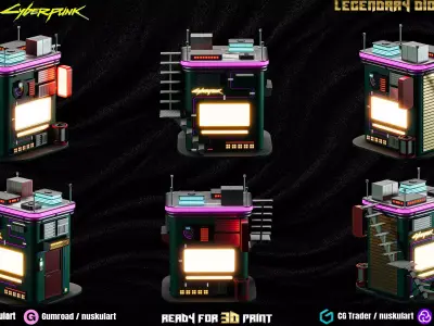 Cyberpunk Booth - Legendary - Multi Part - 3D Printing  3D print model