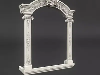classic patterned window 01 3D model