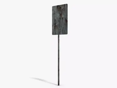 Damaged Police Info Sign Low-poly 3D model