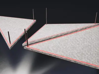 Geometric Triangular Ceiling Light Panels Low-poly 3D model