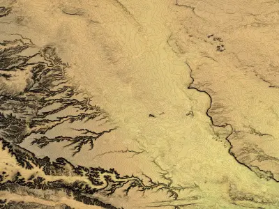 Riyadh - Topography Terrain Low-poly 3D model