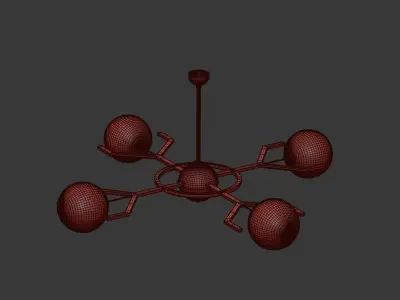 CONTEMPORARY BRASS CHANDELIER Y 3D model