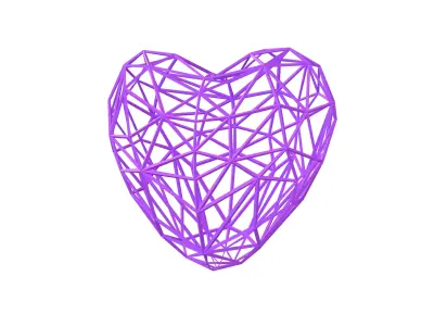 Stylish Heart V2 008 Low-poly 3D model