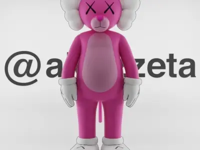 Kaws Pink Panther Textured Low-poly 3D model