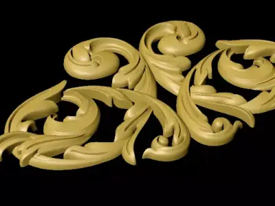Central decor ornament for furniture 3D model 1106