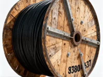 Large Industrial Wooden Cable Reel 3D Model Low-poly 3D model