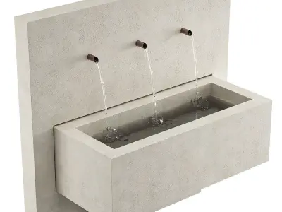 Outdoor Wall Water Fountain 3D model