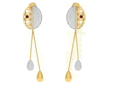 Women Pendant Earring Sets 3dm STL OBJ FBX Renders Details 3D print model 23
