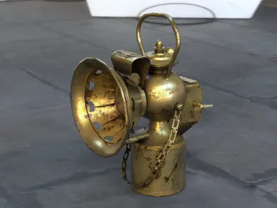 Vintage Carbide Lamp 3D Model with PBR Maps Low-poly 3D model