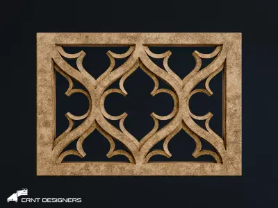 Gothic Wall Panel Ornament Low-poly 3D model