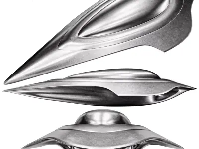 SciFi Spaceship Low-poly 3D model