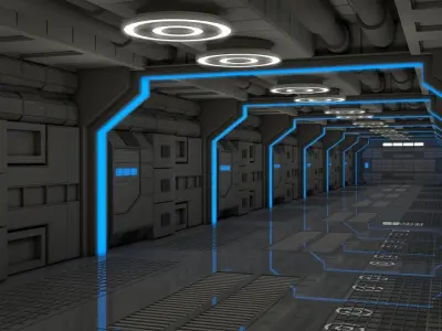 Sci Fi Corridor  3D model 46