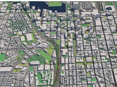 Baltimore Maryland USA 30x30km 3D City Map 3D model