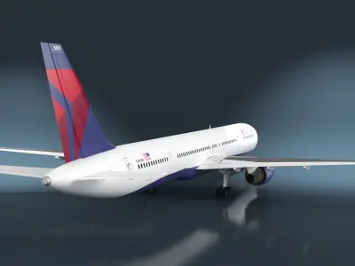  Delta Air Lines Boeing 757-300 with Cabin and Doors 