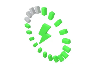 Battery Charge Level Icon v1 003 Low-poly 3D model