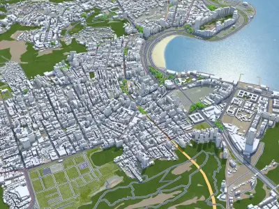 Copacabana Brazil Low-poly 3D model