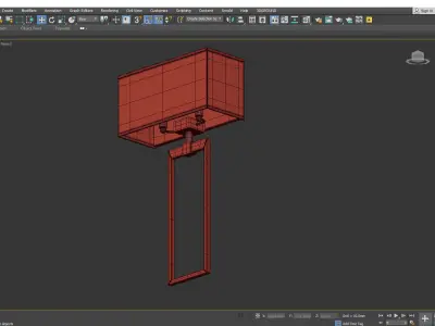 Rectangular Shaded 2 Light Wall Sconce Low-poly 3D model