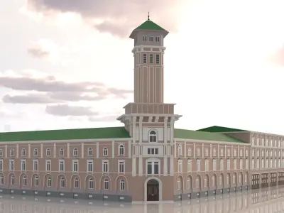 Classic residential building for the European Street 4 3D model