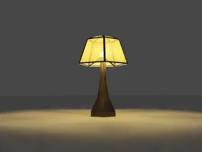 Low-Poly Lamp table with shade Low-poly 3D model