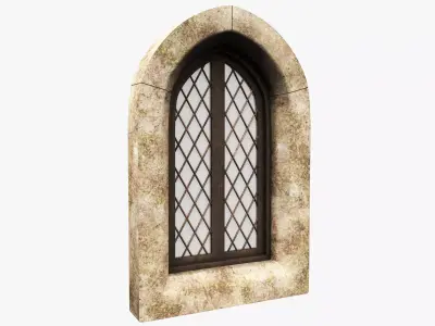 Medieval window Low-poly 3D model