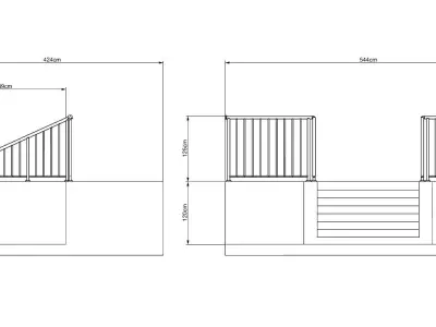 Stair railing 02 3D model