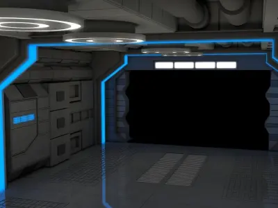 Sci Fi Corridor  3D model 46