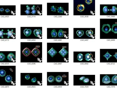 400 Solitaire Diamond Stud Earrings 3dm model Collection 3D print model