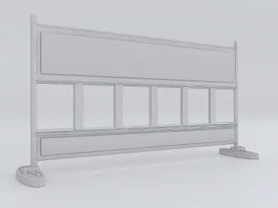 Steel Barricade low poly 3d model  Low-poly 3D model