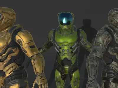 cyborg soldier v3 unity5  Low-poly 3D model