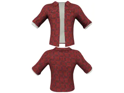 Lumberjack Shirt Pants Beanie Hat Boots Outfit Low-poly 3D model