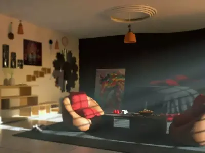 Fully Furnished Luxury Room Interior Low-poly 3D model