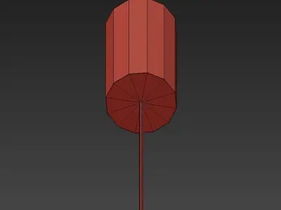 CONCEPT circular light fixture with two wires hanging from it 3D model