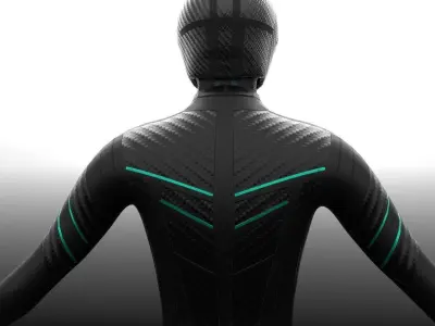 Female sci-fi suit low-poly character Low-poly 3D model