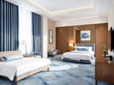 A 3d model hotel room ege carpets watercolour blue 3D model