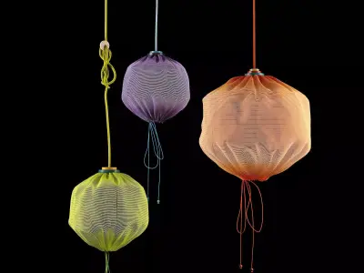 Drawstring Lamp 3D model