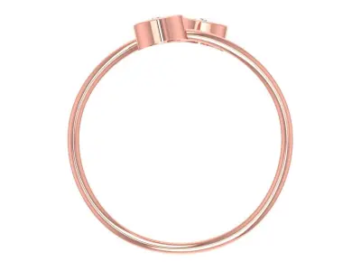 Solitaire Women Spiral Round Stone Band Ring 3D print model
