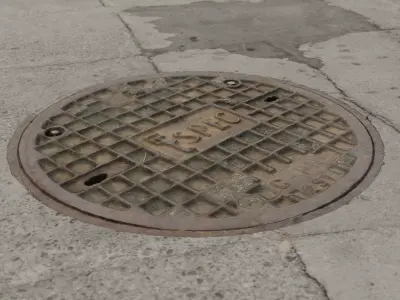 Street manhole scan Free low-poly 3D model