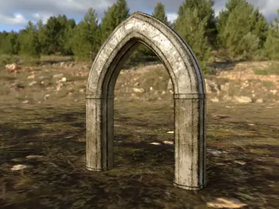 Gothic Stone Archway Portal Free low-poly 3D model