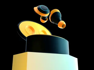 low poly Ear buds 3Dmodel Low-poly 3D model