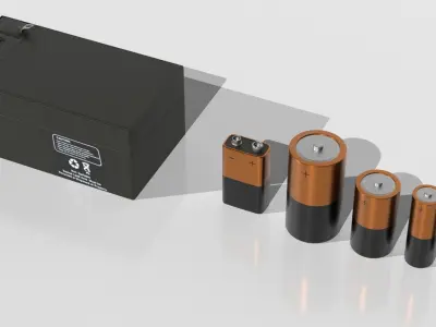 Battery  Low-poly 3D model