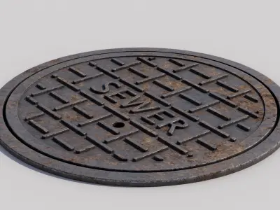 Sewer door 01 Low-poly 3D model