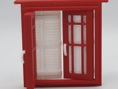 Functional Double windows with shutters  3D print model