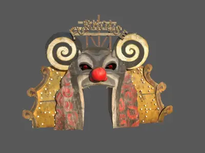 Old  Funhouse Entrance Low-poly 3D model