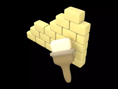Paint Wall Icon v1 001 Low-poly 3D model