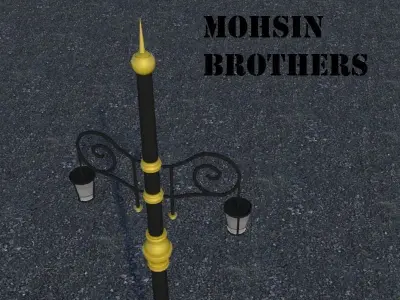 spiral street lamp 3D model